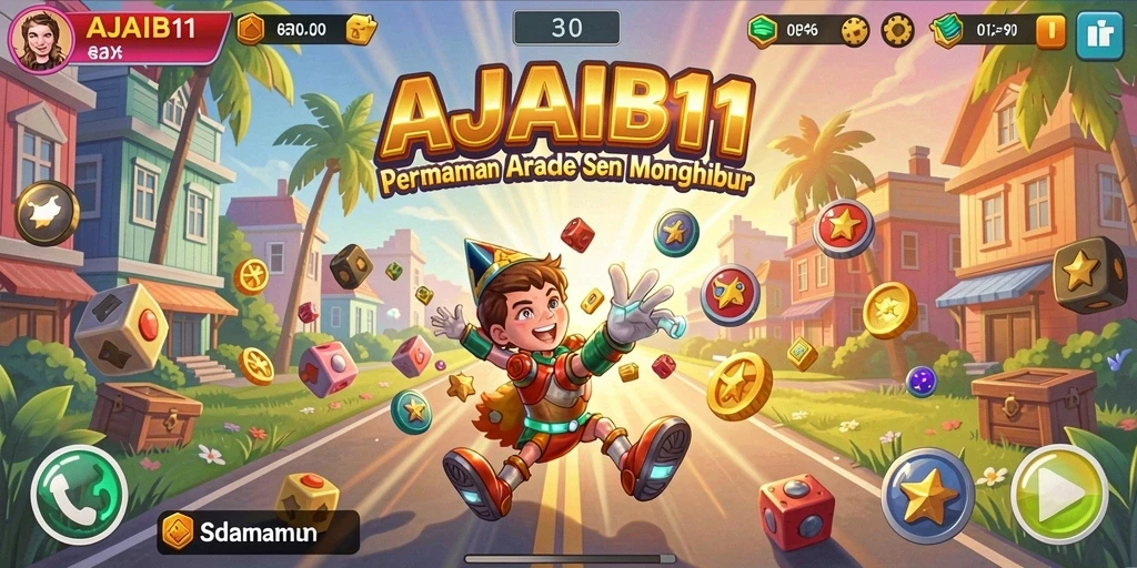 Tampilan gameplay seru dari AJAIB11 dengan tantangan arcade yang menarik.