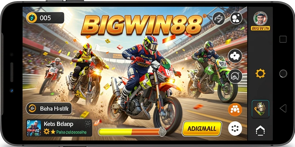 Screenshot gameplay balap menegangkan dalam BIGWIN88.
