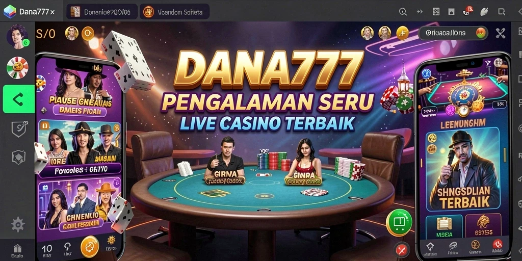 Tampilan gameplay Live Casino di DANA777 dengan dealer profesional.