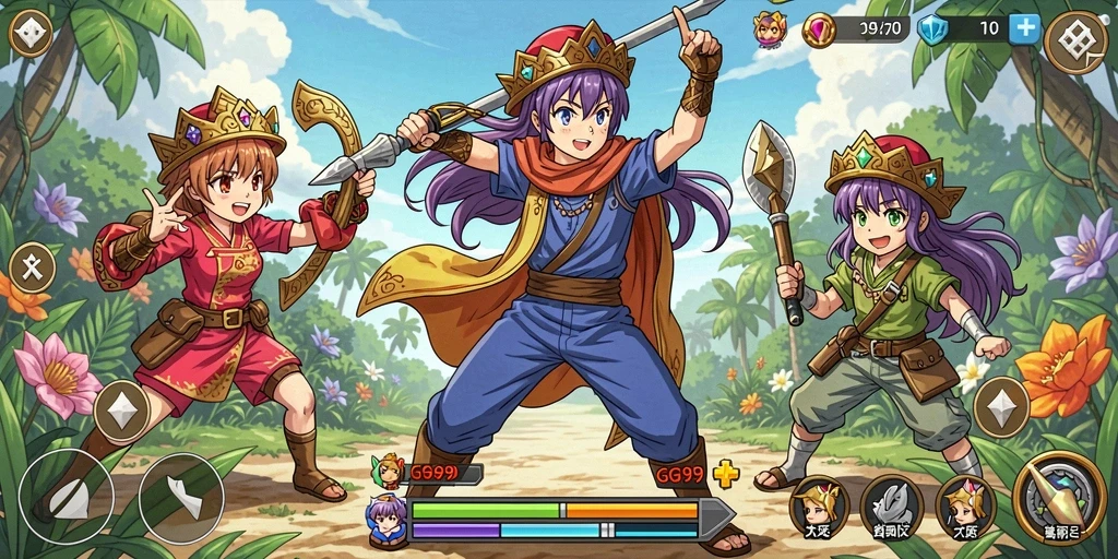 Tampilan gameplay GG99 yang seru dan penuh karakter anime.
