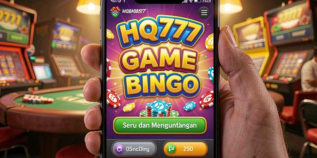 Tampilan gameplay seru HQ777 dengan suasana Bingo yang menyenangkan.