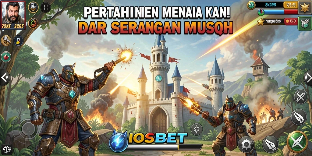 Menampilkan aksi seru dalam gameplay Tower Defense IOSBET.