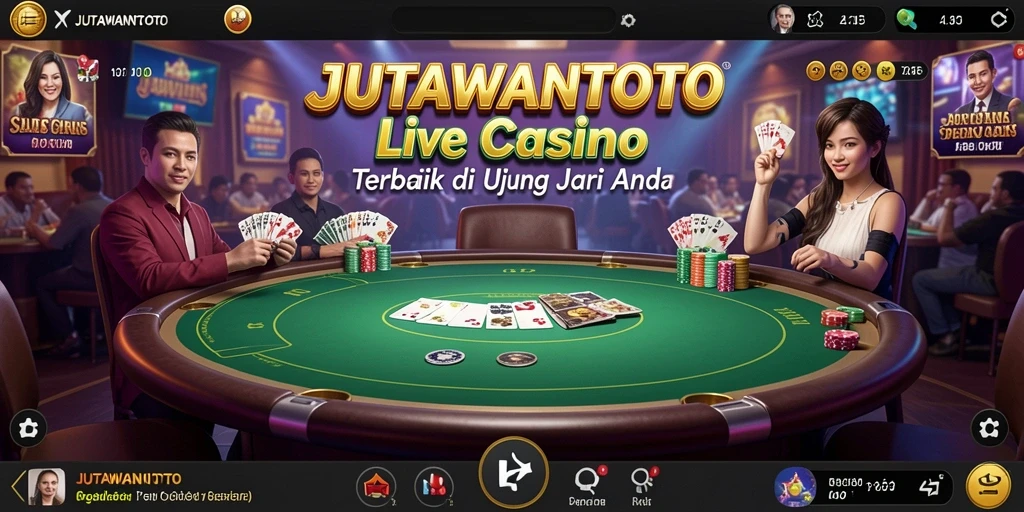Screenshot JUTAWANTOTO menampilkan gameplay Live Casino yang realistis dan interaktif.