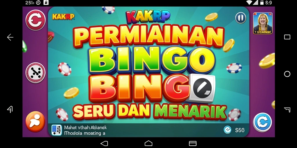 Screenshot utama KAKRP menampilkan gameplay Bingo yang seru dan interaktif.