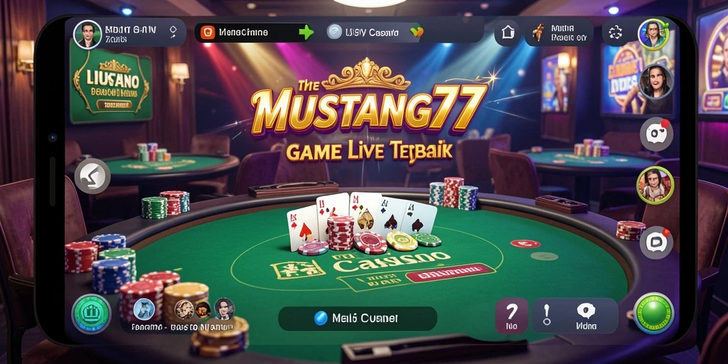 Screenshot gameplay Live Casino MUSTANG77 yang mendebarkan.