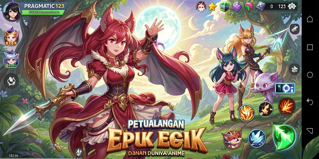 Screenshot dari gameplay seru PRAGMATIC123 di dunia Anime.