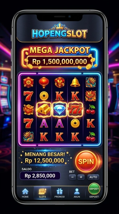Tampilan beranda aplikasi hopengslot yang menarik.